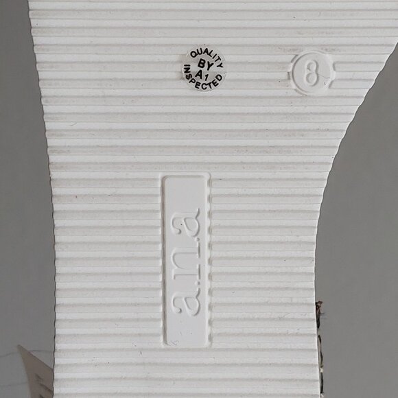 NWT A.N.A. Blue/White Multi Stripe Sandals with Ankle Strap Women's Size 8 - Picture 12 of 13